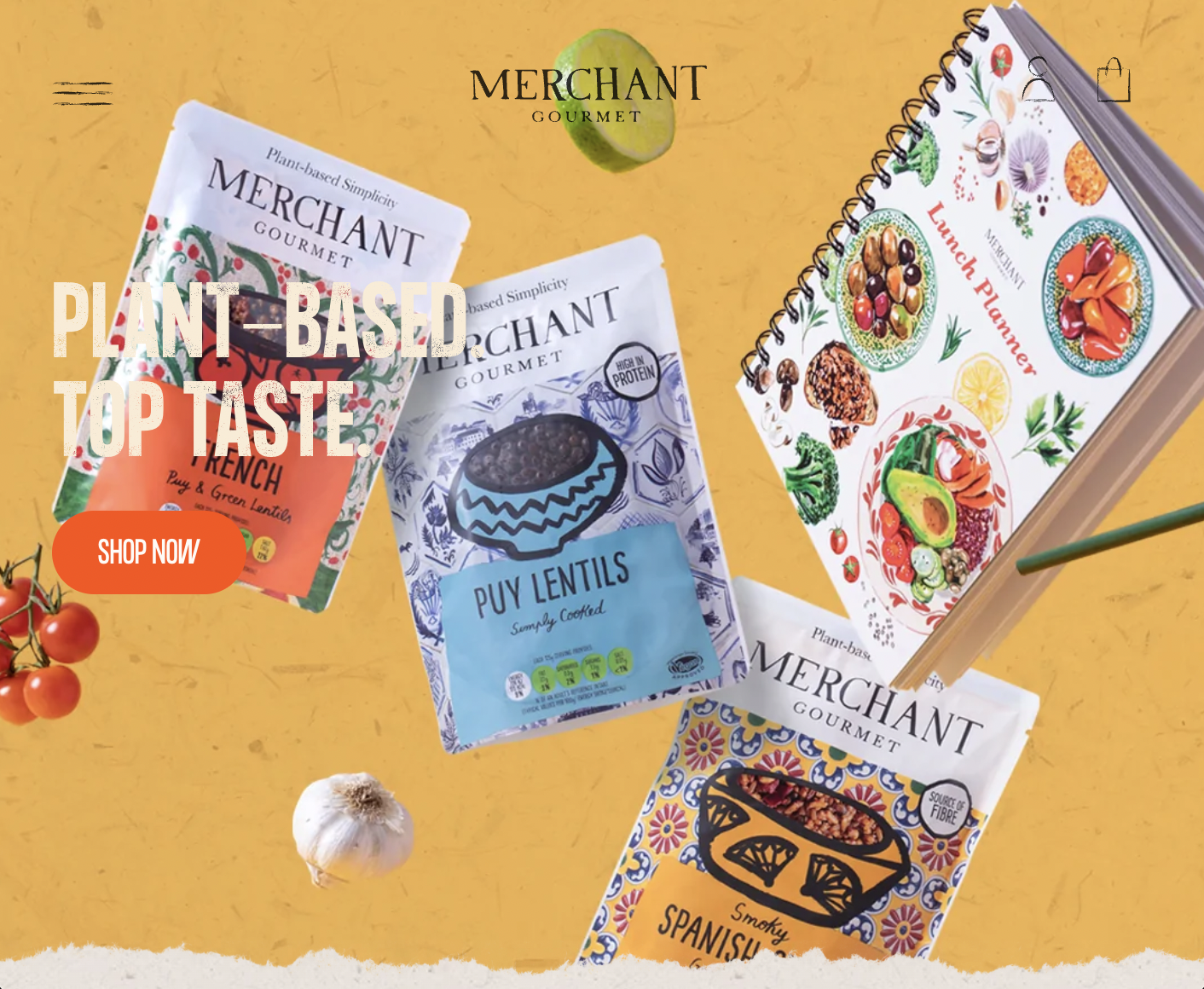 Screenshot from the Merchant Gourmet website